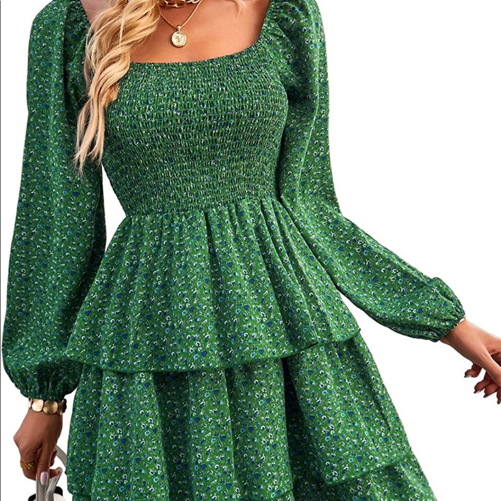 Flowy Babydoll Mini Ruffle Party Dress
